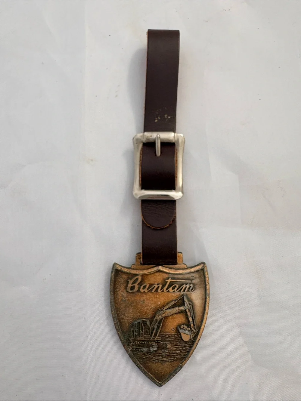 Bantam Vintage Excavator Leather Watch Fob Tag - Brown